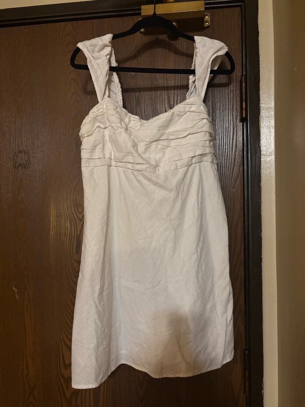NWOT Abercrombie & Fitch White Cottagecore Preppy Casual Fall Mini Dress